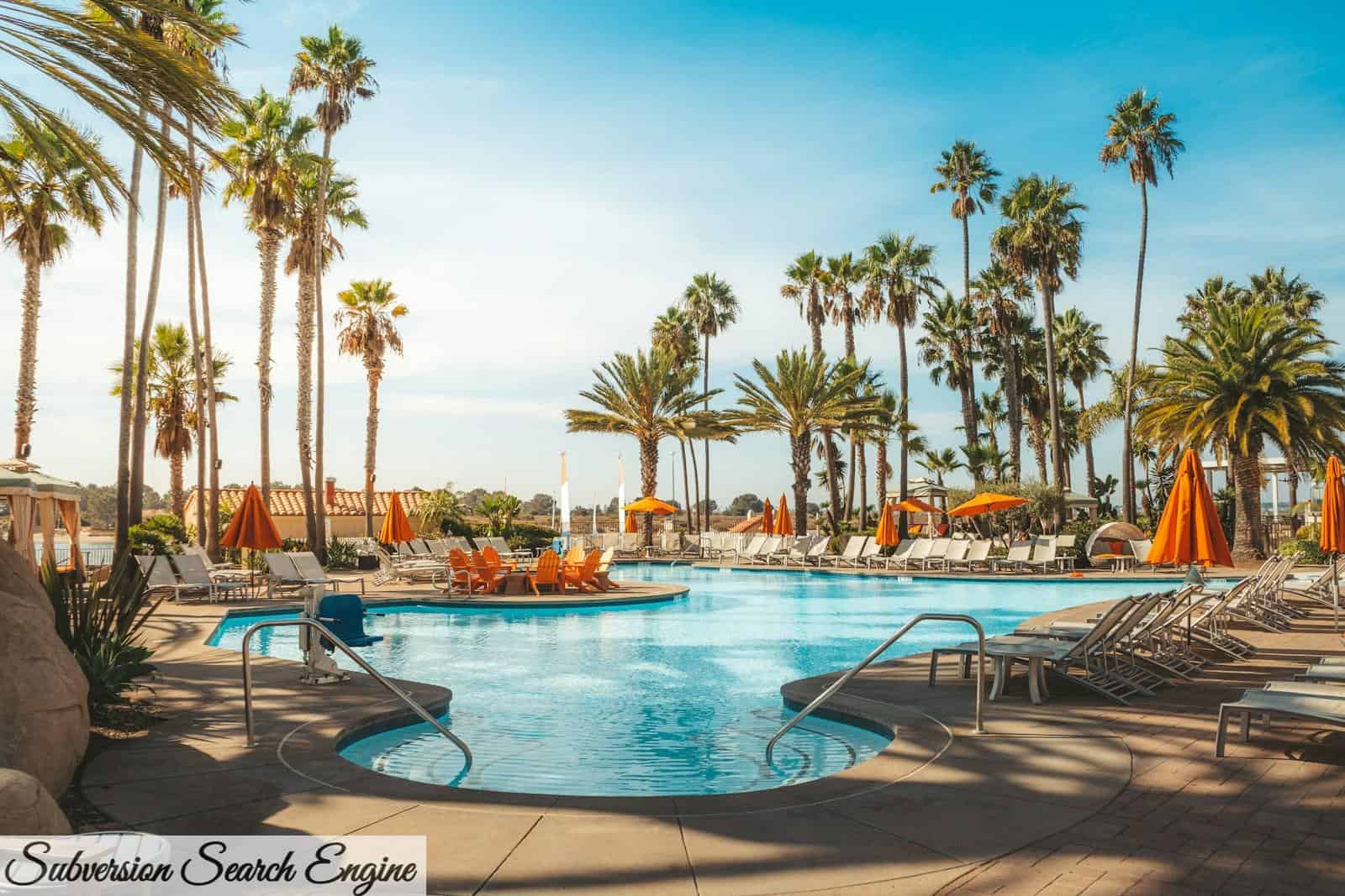 swimming pool near palm trees during daytime